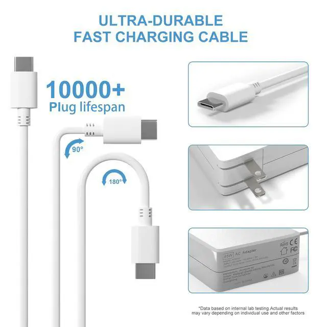 Alt view image 5 of 7 - 65W Type C Laptop Charger Compatible with Samsung Galaxy Laptop | Book 360 Book Pro NP950QDB NP930QDB NP935QDC NP950XDB NP930XDB Type C Computer Cord