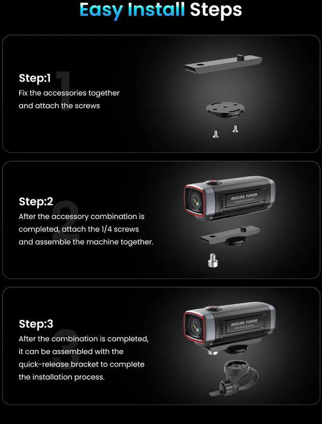 Alt view image 6 of 7 - AKY-710Lite Motorcycle Camera/Bike Camera 2K30FPS WiFi Action Camera with Ultra HD,IP66 Waterproof with Loop & Emergency Recording, Parking Monitor,Rechargeable,7.5 Hours Extended Battery