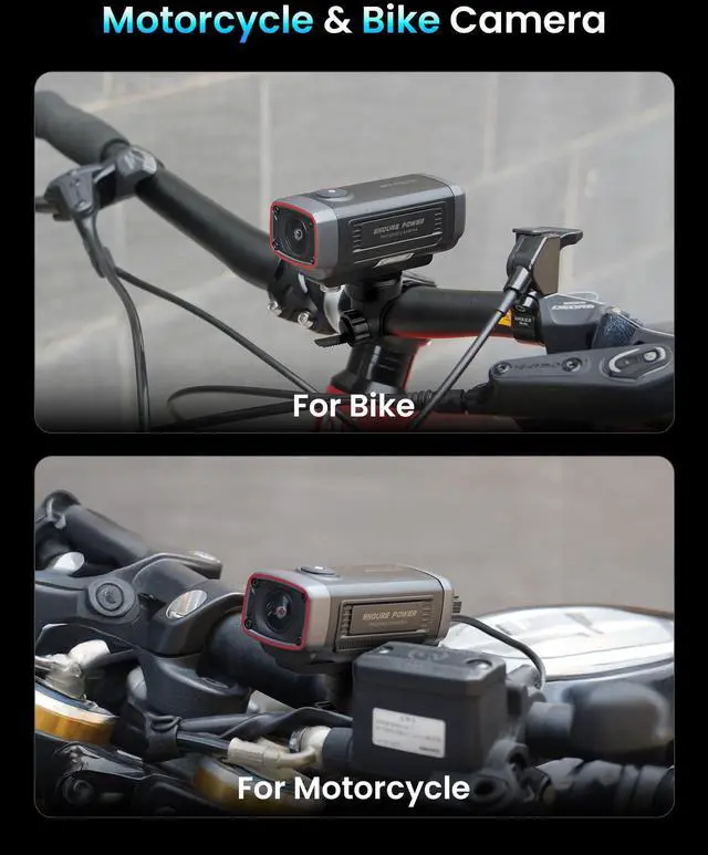 Alt view image 5 of 7 - AKY-710Lite Motorcycle Camera/Bike Camera 2K30FPS WiFi Action Camera with Ultra HD,IP66 Waterproof with Loop & Emergency Recording, Parking Monitor,Rechargeable,7.5 Hours Extended Battery