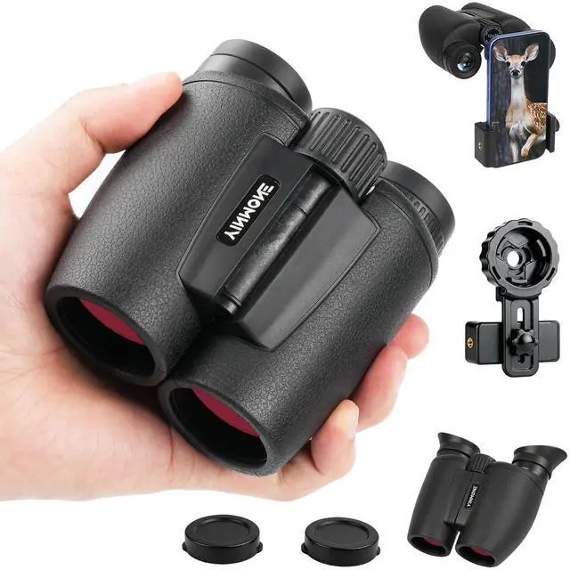 Main image of 12x30 Compact Binoculars for Adults Kids, HD High Powered Binocular | Small Binoculars for Bird Watching Cruise Travel, with Phone Adapter, BAK4 Prism, Waterproof Lightweight Pocket Binoculars