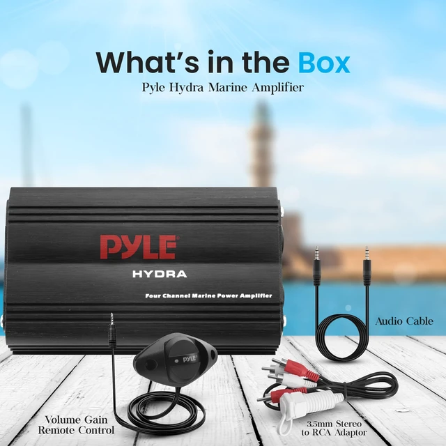 Alt view image 2 of 7 - 800W 4-Channel Hydra Marine Micro Amplifier - Waterproof - GAIN Level Controls - RCA Stereo Input - 3.5mm Jack - MP3 - Volume Control - Short Protection - For Boat & Vehicle Use - PLMRMP3B