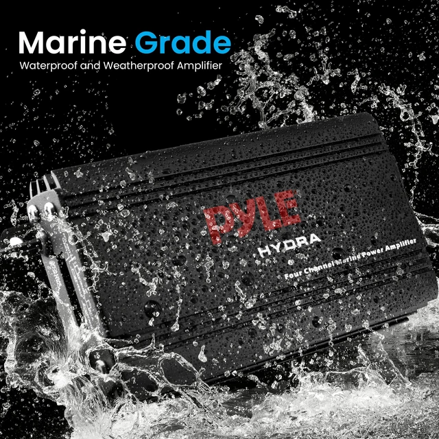 Alt view image 4 of 7 - 800W 4-Channel Hydra Marine Micro Amplifier - Waterproof - GAIN Level Controls - RCA Stereo Input - 3.5mm Jack - MP3 - Volume Control - Short Protection - For Boat & Vehicle Use - PLMRMP3B
