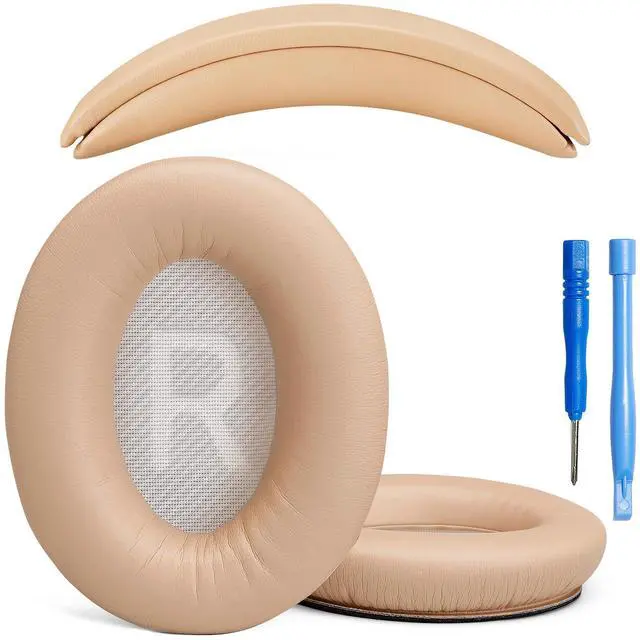 Main image of SoundLink AE2 Ear Pads and SoundLink AE2 Headband Cushion Compatible with Bose SoundLink Around-Ear 2 / Soundlink AE2 Headphones (Beige). Premium PU Leather | Extra Thick