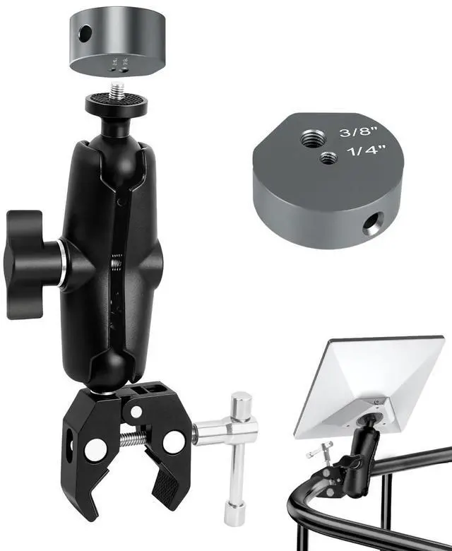 Main image of Starlink Mini Clamp Mount, Aluminum Starlink Mini Pole Mount Compatible with New and Traditional Pipe Adapters, Adjustable Clamp Bracket Fits Starlink Mini for RV /Roof Rack / Yacht / Camper / Balcony