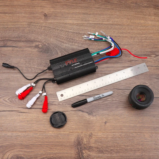 Alt view image 7 of 7 - 800W 4-Channel Hydra Marine Micro Amplifier - Waterproof - GAIN Level Controls - RCA Stereo Input - 3.5mm Jack - MP3 - Volume Control - Short Protection - For Boat & Vehicle Use - PLMRMP3B