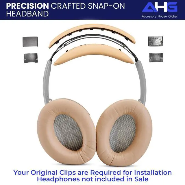 Alt view image 6 of 7 - SoundLink AE2 Ear Pads and SoundLink AE2 Headband Cushion Compatible with Bose SoundLink Around-Ear 2 / Soundlink AE2 Headphones (Beige). Premium PU Leather | Extra Thick