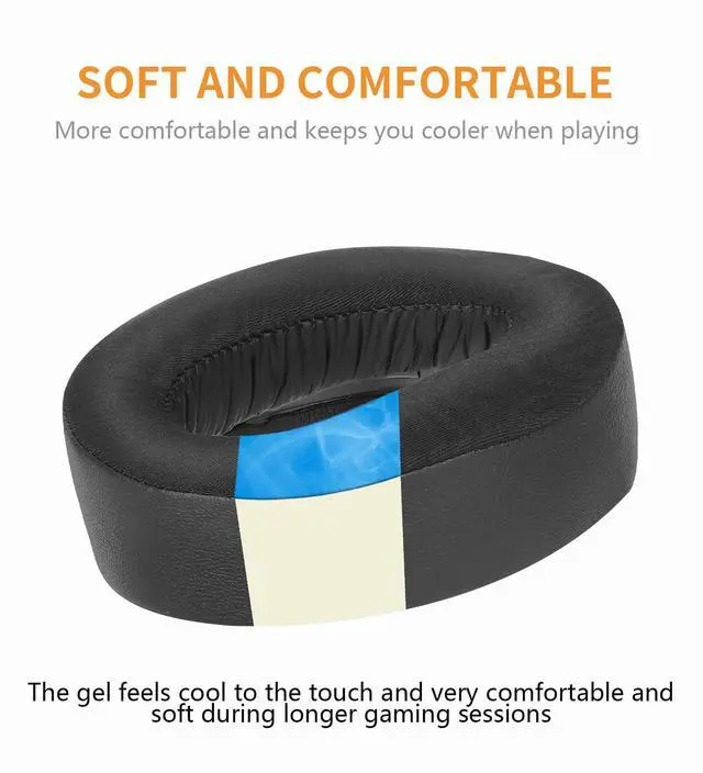 Alt view image 3 of 7 - Pulse 3D Replacement Ear Pads Cooling Gel PS5 Headset Earpads, Upgrade Ear Cushions Cups Accessories Replacement for Sony PlayStation 5/PS5/Pulse 3D Wireless Gaming Headset (Black)