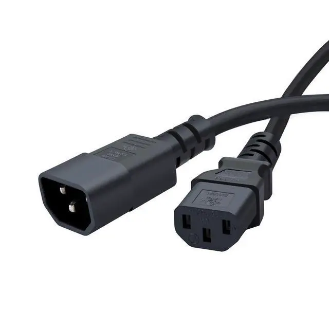 Alt view image 4 of 4 - 2-Pack 6 Foot 18 AWG C14-to-C13 PDU Power Extension Cord,1.8M | 6 Feet 18AWG C14 to C13 PDU Style Computer Power Extension Cable, 1.8M / Black