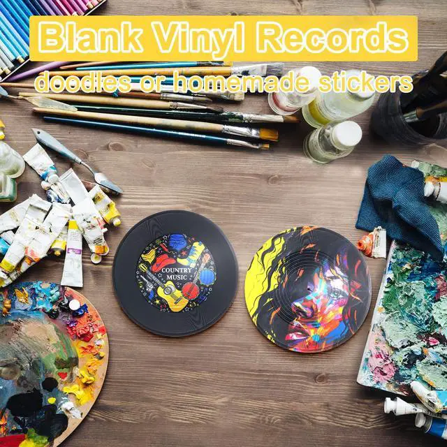 Alt view image 3 of 7 - 20 Pieces 12 Inch Blank Vinyl Records Vintage Fake Records Decorations for Wall Aesthetic Home Studio Room, Discs Hip Hop Rock 70s 80s 90s Retro Decor
