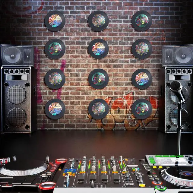 Alt view image 5 of 7 - 20 Pieces 12 Inch Blank Vinyl Records Vintage Fake Records Decorations for Wall Aesthetic Home Studio Room, Discs Hip Hop Rock 70s 80s 90s Retro Decor
