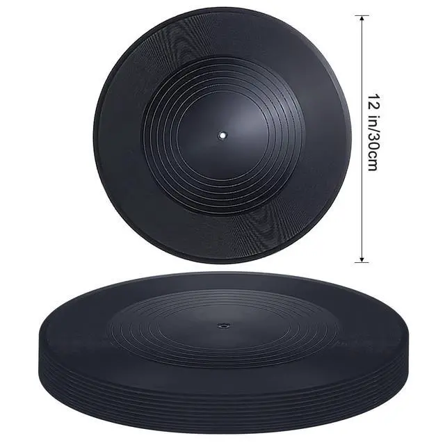 Alt view image 2 of 7 - 20 Pieces 12 Inch Blank Vinyl Records Vintage Fake Records Decorations for Wall Aesthetic Home Studio Room, Discs Hip Hop Rock 70s 80s 90s Retro Decor