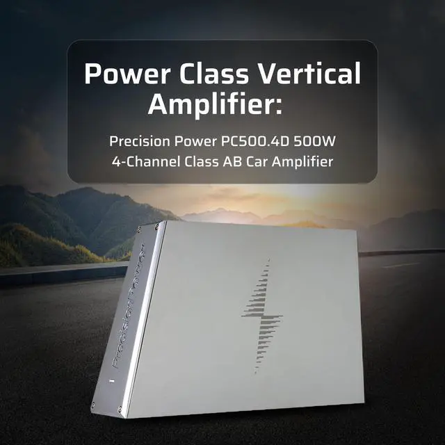 Alt view image 2 of 5 - PC500.4D Vertical Amp for Car, SUV, Truck 500 Watt 4 Channel Class AB Amplifier | Compact Car Audio Amplifier with RCA Input, Advanced Crossovers | Audiophile Power
