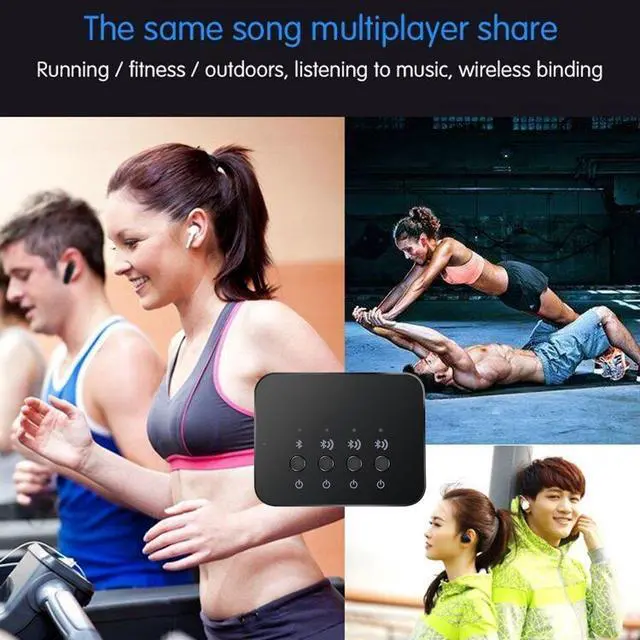 Alt view image 5 of 7 - Bluetooth 4.0 Audio Sharer Adapter, 3.5mm Stereo Music Sharing Device | 1 in 3 Out, Wired and Wireless Connection Modes