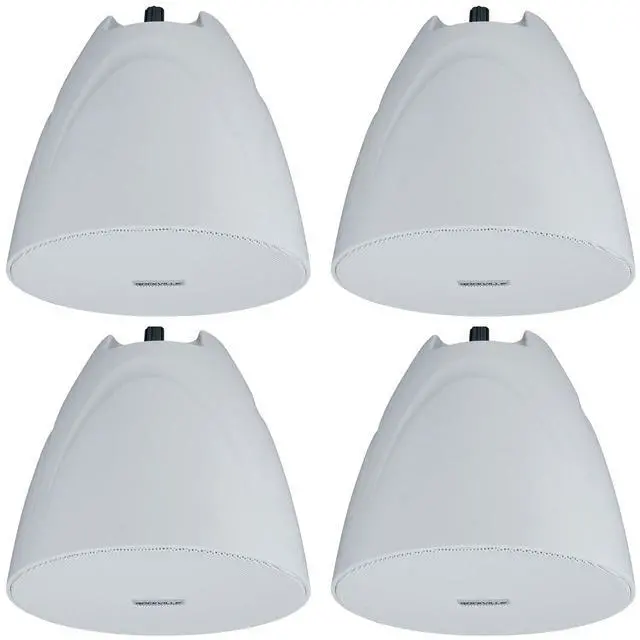 Main image of PEN-525T White 5.25" 70V Hanging Pendant Speaker, 4-Pack | for Restaurants, 70V/100V Transformer Taps: 40W, 20W, 10W, 5W or 8 Ohm 60W RMS, Euroblock Terminals, Deep Bass