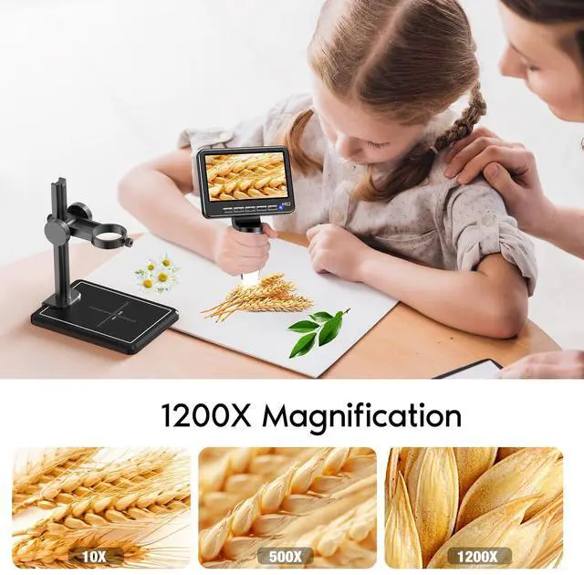 Alt view image 3 of 7 - 1080P LCD Digital Microscope with 32GB SD Card, 5'' Coin Microscope | 5-inch IPS Screen,PC View,Photo/Video Capture,Compatible with Windows Mac