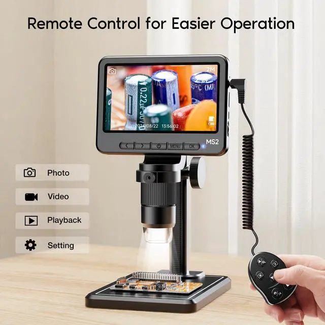 Alt view image 5 of 7 - 1080P LCD Digital Microscope with 32GB SD Card, 5'' Coin Microscope | 5-inch IPS Screen,PC View,Photo/Video Capture,Compatible with Windows Mac