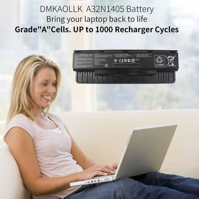 Alt view image 2 of 7 - A32N1405 A32LI9H Laptop Battery for Asus GL551 GL551J GL551JW GL551JW-DS71 | GL551JW-DS74 GL551J-EH74 G551 G551J G551JM GL771J G771 G771J G771JW N551J N751