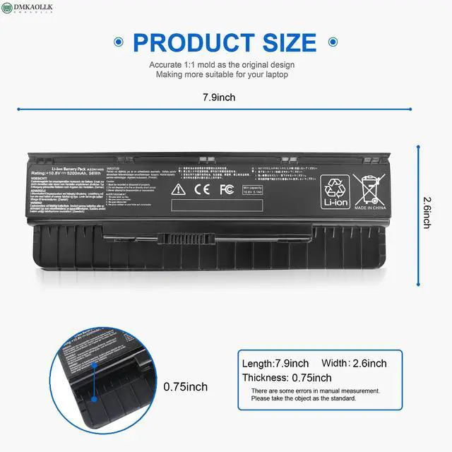 Alt view image 4 of 7 - A32N1405 A32LI9H Laptop Battery for Asus GL551 GL551J GL551JW GL551JW-DS71 | GL551JW-DS74 GL551J-EH74 G551 G551J G551JM GL771J G771 G771J G771JW N551J N751