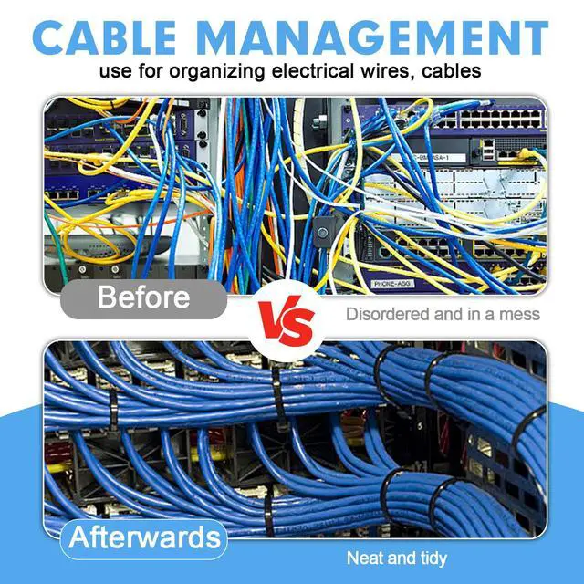 Alt view image 6 of 7 - Zip Ties Assorted Sizes, 400 Pack (8+12+14+18Inch) Black Cable Ties, Self-Locking Plastic Wire Ties with 100lb Tensile Strength, Black Nylon Zip Ties for Indoor and Outdoor
