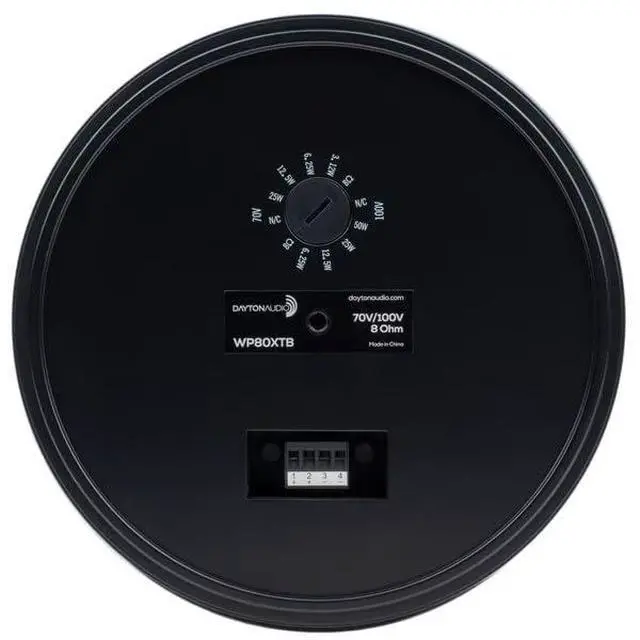 Alt view image 4 of 6 - 8" Commercial Audio Pendant Speaker 70V/100V/8 Ohm Black WP80XTB