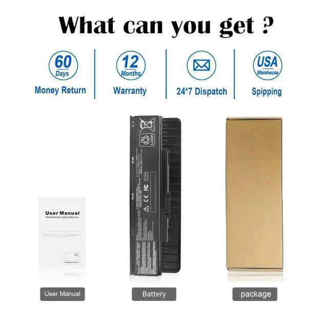 Alt view image 6 of 7 - A32N1405 A32LI9H Laptop Battery for Asus GL551 GL551J GL551JW GL551JW-DS71 | GL551JW-DS74 GL551J-EH74 G551 G551J G551JM GL771J G771 G771J G771JW N551J N751