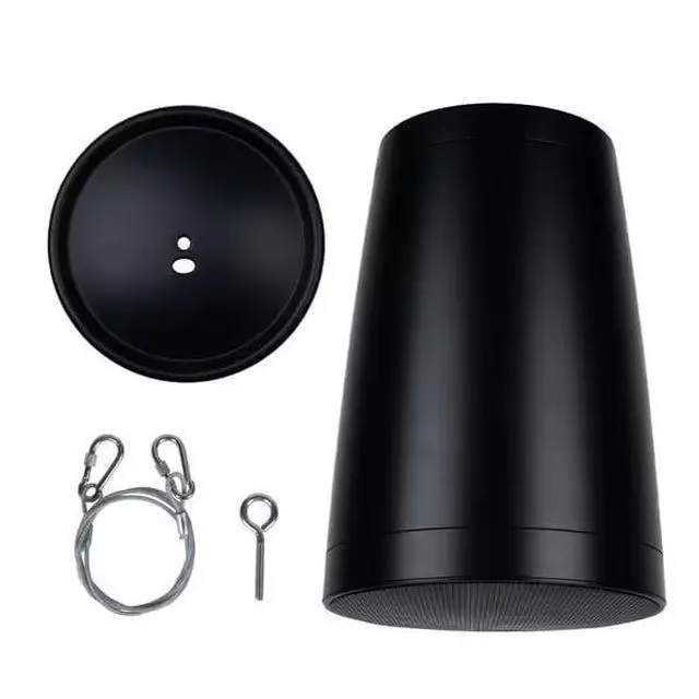 Alt view image 6 of 6 - 8" Commercial Audio Pendant Speaker 70V/100V/8 Ohm Black WP80XTB