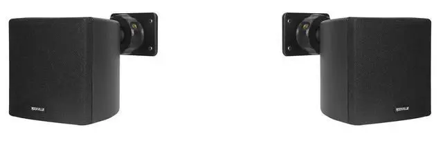 Alt view image 5 of 7 - Cube 70V Black 3.5" Commercial Restaurant Wall Speakers, 4-Pack | 2-Way, 1.5W/3W/6W Selectable Taps, Euro-Block Terminals, 0.5" PEI Tweeter, ABS Cabinet, 360° Rotation, with Mounting Brackets