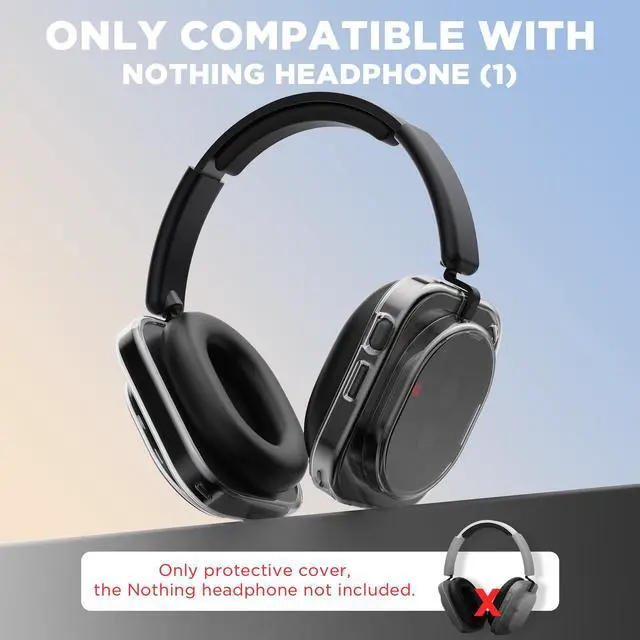 Alt view image 2 of 7 - Shell Case Cover for Nothing Headphone (1) Headphone (Clear) | Clear TPU Protective Cover Compatible with Nothing Headphone (1),Ultra-Thin Drop-Proof Shockproof EarCup Case Cover