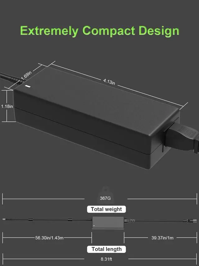 Alt view image 5 of 7 - 65W Charger 7.4mm Tip Compatible with Dell Latitude 7480 3120 5400 3190 3140 5480 e7450 Chromebook 3180 3189 3120 inspiron-15r 17r 3521 1545 n5110 Laptop