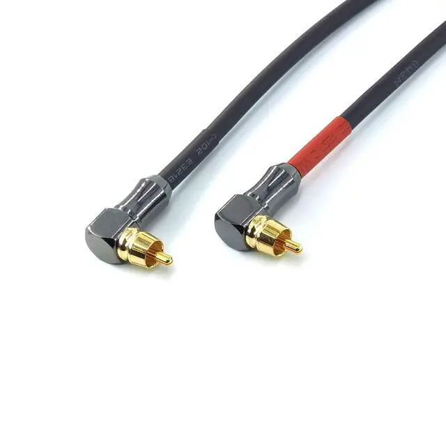 Alt view image 4 of 4 - 055 90 Degree Right Angle RCA Subwoofer Cable Audio Cable RCA Male to Male Audio Video Cord for Subwoofer, HDTV, Amplifiers,Home Theater,Hi-Fi Systems,Subwoofe 2 Pack (1FT)