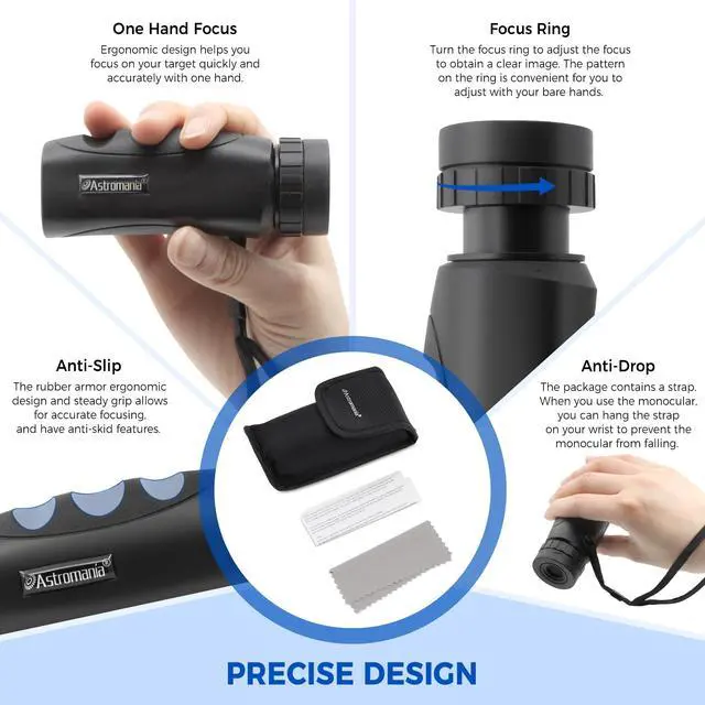 Alt view image 5 of 7 - 10x25 Monocular Compact Multi-Coated BAK7 Prism&Twist-Up Eyecup | Waterproof Fogproof Shockproof for Camping Wildlife,Multi-Coated Optics,Rubber Armor,Non-Slip Grip,Lightweight & Portable