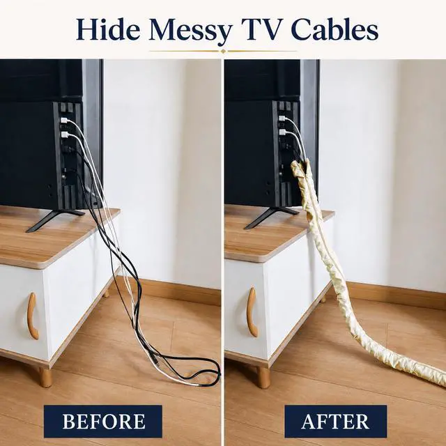 Alt view image 6 of 7 - Fabric Zipper Cord & Chain Cover, Decorative Cable Management,2 Beige 6ft | 2 pack,2.6ft/4ft/6ft available