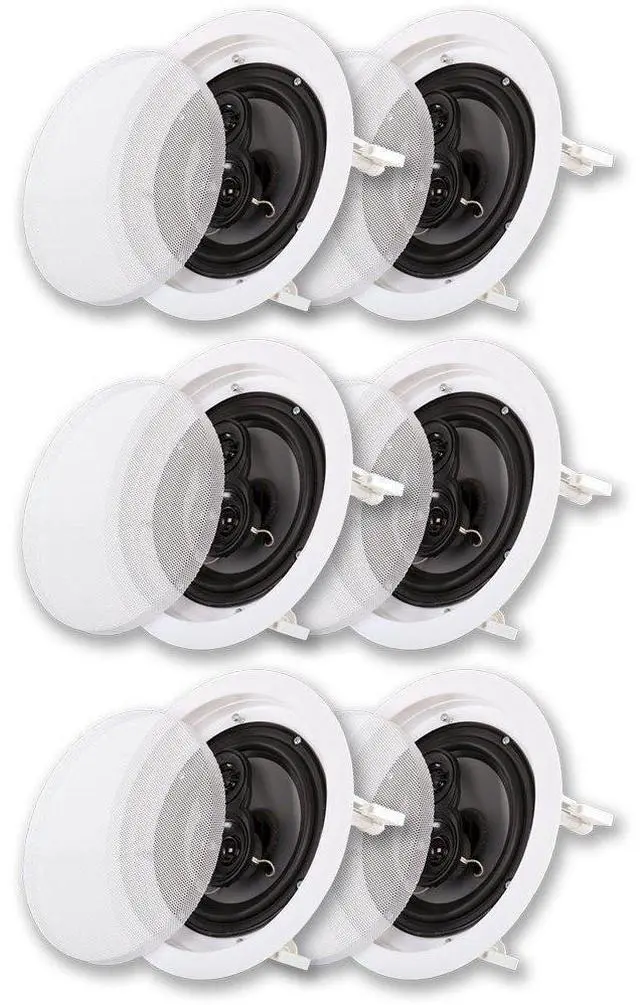 Main image of Acoustic Audio CS-IC63 in Ceiling 6.5" Speaker 3 Pair Pack 3 Way Home Theater 1800 Watt