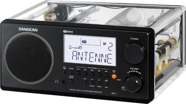 Alt view image 2 of 3 - All in One AM/FM Alarm Clock Radio with Large Easy to Read Backlit LCD Display (Clear)