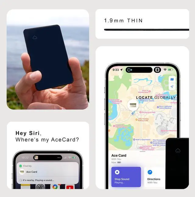 Alt view image 2 of 7 - Card Gen 2,Ultra-Thin Official Wallet Tracker with Apple Find My Integration, 1.9mm RFID Blocking NFC Business Card,120dB Alarm, 30-Month Battery, IPX7 Waterproof, Siri Command Compatibility