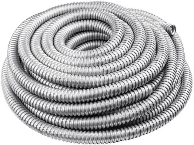 Main image of 1 Inch 25 FT Flexible Reduced Wall Electrical Conduit, Iron Galvanized Cable Sleeve Tube for Home Low Voltage Cable Management, Wiring and Protection