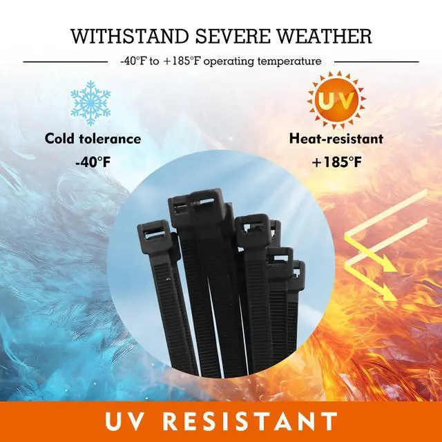 Alt view image 6 of 7 - Extra Long Zip Ties Heavy Duty Outdoor, Premium Black 60 inch Large Zip Ties with 200 Pounds Tensile Strength, Ideal for Commercial, Residential, Outdoor Applications, 12 PCS (Black, 60''(Wide-0.35))
