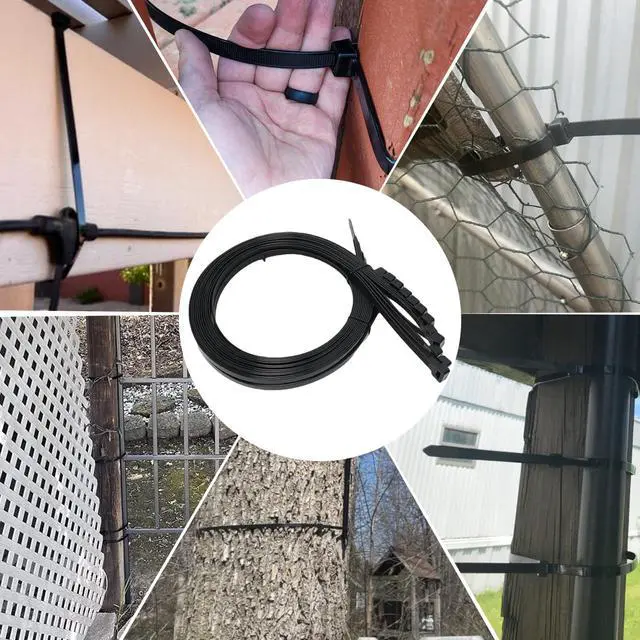 Alt view image 7 of 7 - Extra Long Zip Ties Heavy Duty Outdoor, Premium Black 60 inch Large Zip Ties with 200 Pounds Tensile Strength, Ideal for Commercial, Residential, Outdoor Applications, 12 PCS (Black, 60''(Wide-0.35))