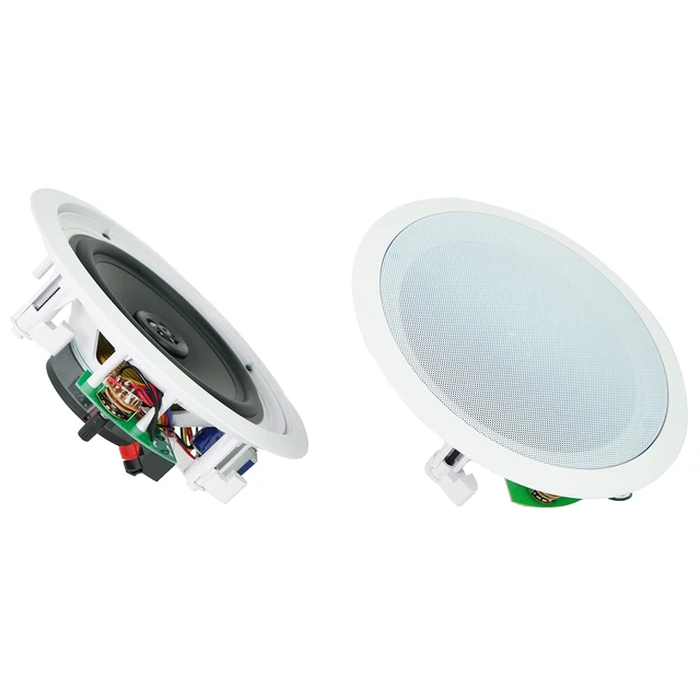 Alt view image 3 of 7 - CC80T White 8" 70V Commercial Ceiling Speakers Pair 2-Way, Adjustable Taps 20W, 15W, 10W, 5W, 2.5W, Swivel Tweeter, 8-Ohm 50W Handling, for Restaurant/Bar/Cafe Use