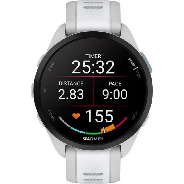 Alt view image 3 of 7 - Forerunner 165 Smart Sport Watch, Mist Gray + Whitestone 010-02863-21 Bundle with Deco Essentials 3X Nylon Elastic Bands, 3X Silicone Dust Cover and 2X Screen Protector