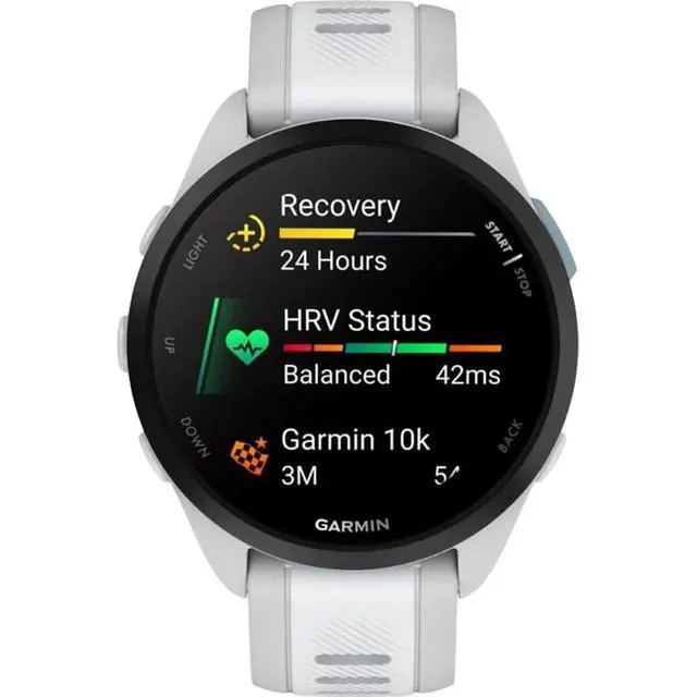 Alt view image 5 of 7 - Forerunner 165 Smart Sport Watch, Mist Gray + Whitestone 010-02863-21 Bundle with Deco Essentials 3X Nylon Elastic Bands, 3X Silicone Dust Cover and 2X Screen Protector