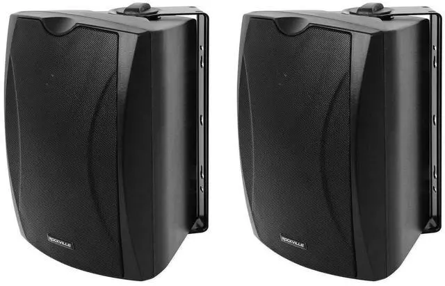 Main image of WET-5B 70V 5.25" Black Indoor/Outdoor Wall Speaker, 2-Pack | IPX55 Waterproof, Adjustable Tap, Swivel Bracket, Vented Enclosure, Aluminum Grill, 8 Ohm Compatible, Polypropylene Cone