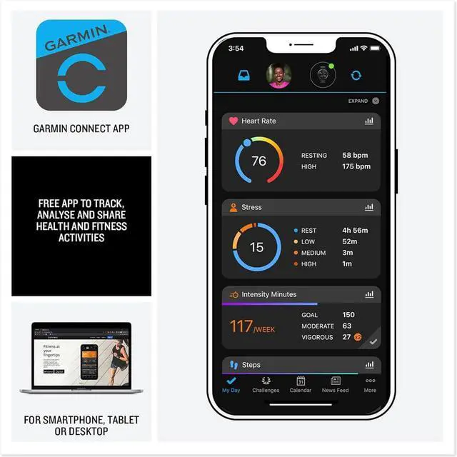 Alt view image 4 of 7 - 010-02862-10 Vivoactive 5 Fitness Smartwatch, Black | Official USA Partner Model | Bundle with Deco Essentials 2-Pack Screen Protector and 2 YR CPS Enhanced Protection Pack