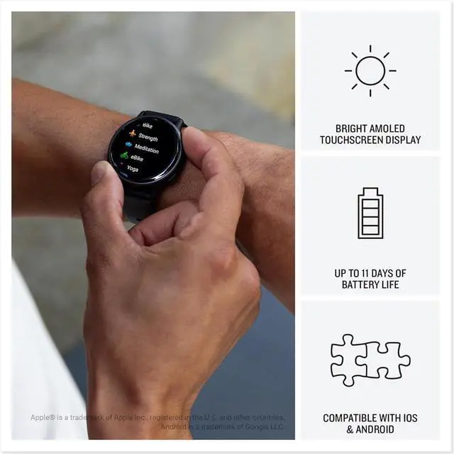 Alt view image 5 of 7 - 010-02862-10 Vivoactive 5 Fitness Smartwatch, Black | Official USA Partner Model | Bundle with Deco Essentials 2-Pack Screen Protector and 2 YR CPS Enhanced Protection Pack