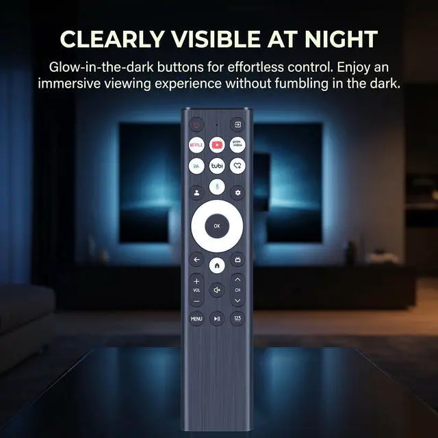 Alt view image 3 of 5 - Replacement Voice Remote for Hisense U6 U7 U8 Series 2026 Google Smart TV | Compatible Models: 55U8N 65U8N 75U8N 55U7N 65U7N 75U7N 55U6N 65U6N 75U6N, Voicae Control, Easy Pairing, Backlit
