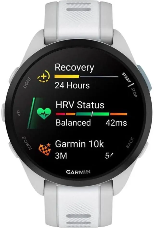Alt view image 5 of 7 - 010-02863-21 Forerunner 165 Smart Sport Watch, Mist Gray + Whitestone Bundle with Silicone Dust Cover 3 Pack, 2X 1.2 Inch Screen Protector and 2 YR CPS Enhanced Protection Pack