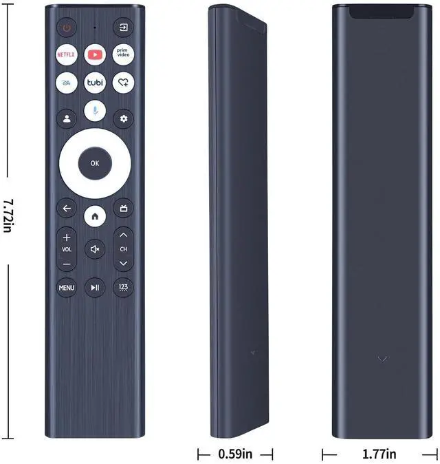 Alt view image 4 of 5 - Replacement Voice Remote for Hisense U6 U7 U8 Series 2026 Google Smart TV | Compatible Models: 55U8N 65U8N 75U8N 55U7N 65U7N 75U7N 55U6N 65U6N 75U6N, Voicae Control, Easy Pairing, Backlit
