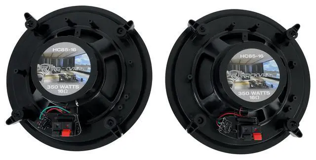 Alt view image 7 of 7 - HC85-16 Black 8" 16-Ohm Ceiling Home Audio Speakers, 6-Pack | 700W Peak/240W RMS, 2-Way, 8" Woofer, 1/2" Mylar Tweeter, Swivel Tweeter, 40Hz-20kHz, Paintable Grills, Rubber Surround