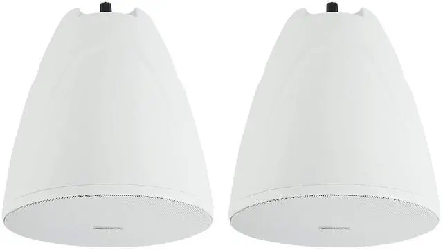 Main image of PEN-65T White 6.5" 70V Hanging Pendant Speaker, 2-Pack | 70V/100V Transformer Taps: 40W, 20W, 10W, 5W or 8 Ohm 60W RMS, Euroblock Terminals, Deep Bass, for Restaurants
