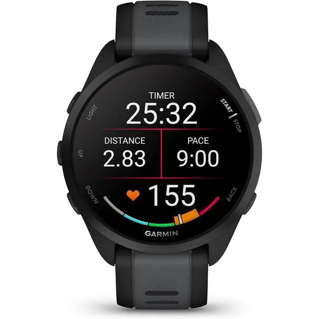 Alt view image 3 of 7 - 010-02863-20 Forerunner 165 Smart Sport Watch, Black + Slate Gray Bundle with Silicone Dust Cover 3 Pack, 2X 1.2 Inch Screen Protector and 2 YR CPS Enhanced Protection Pack